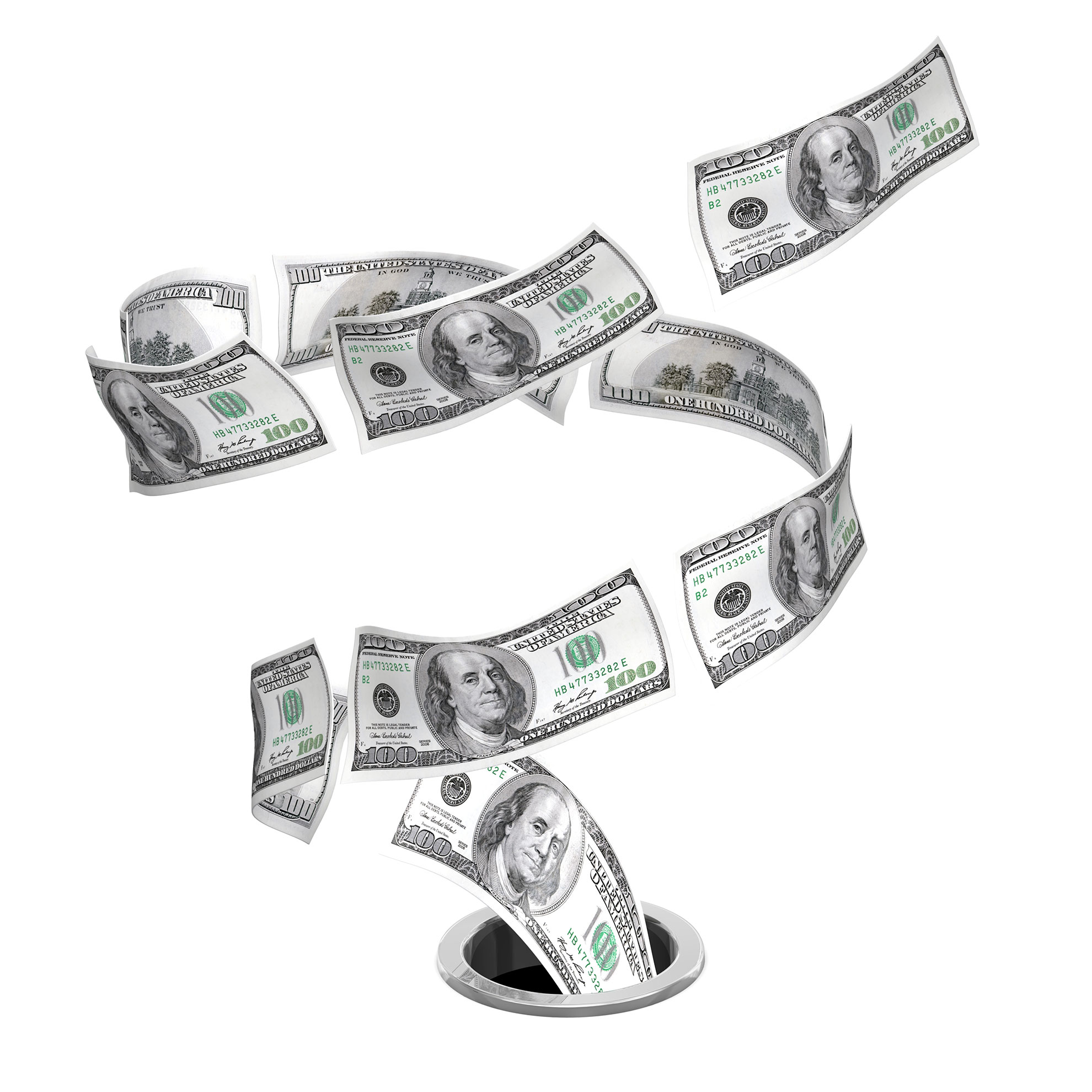 Money circling drain